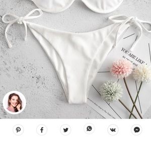 Zaful ribbed side tie bikini bottoms